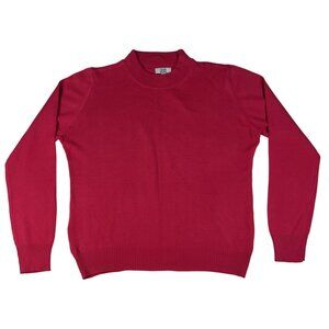 Tera Vera Womens XL Pink Sweater Rayon/Nylon Blend Crew Neck Long Sleeve Ribbed